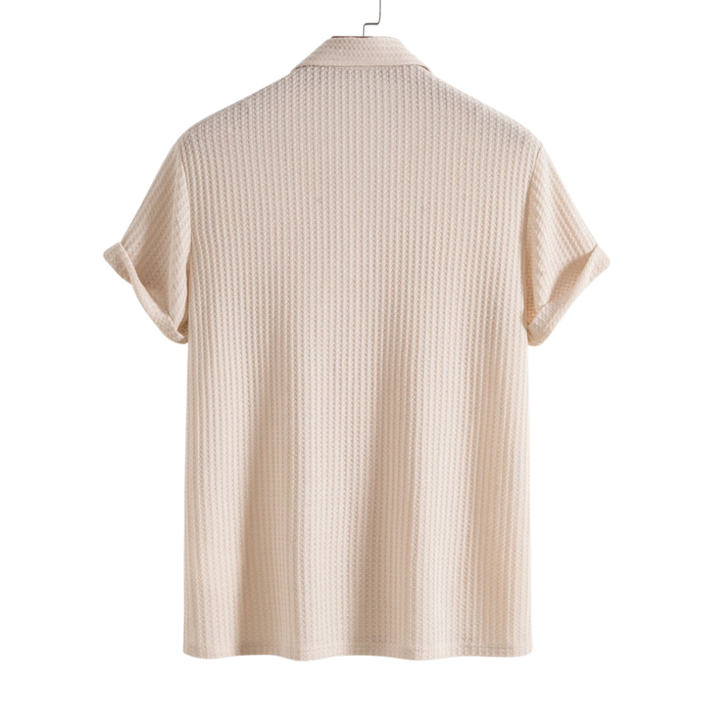 Knitted Waffle Polo Shirt