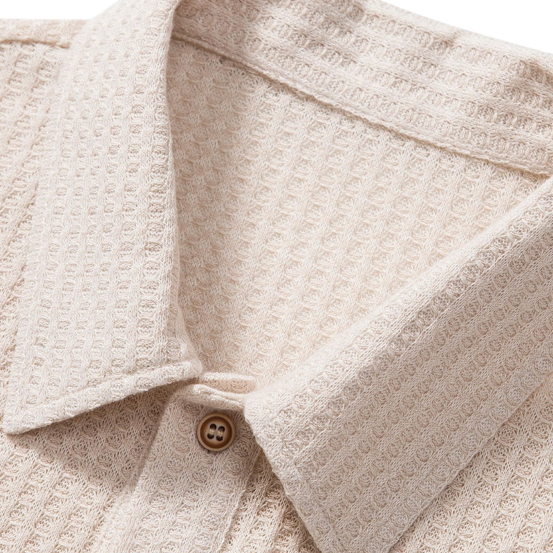 Knitted Waffle Polo Shirt